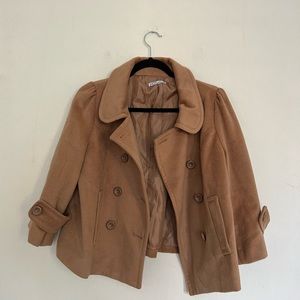 Cropped Brown Pea Coat